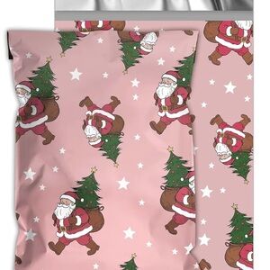 10 pcs Pink Santa Claus Poly Mailer